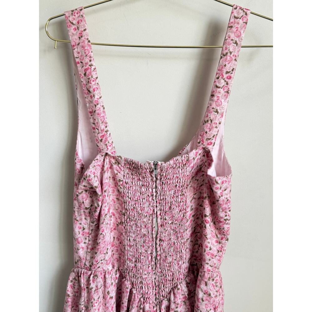 Reformation Daria Linen Sleeveless Mini Fit & Flare Dress Rosin Pink  Women's 4 - Picture 12 of 13